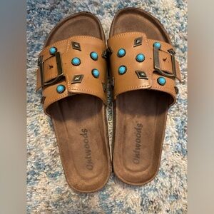 Turquoise Studded Sandals
